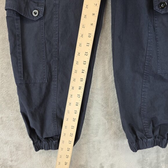 Ulla Johnson Pants Womens 6 Navy Blue Cargo Joggers Paperbag Waist Drawstring - Picture 4 of 11